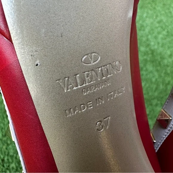 Valentino rockstud peep toe heels